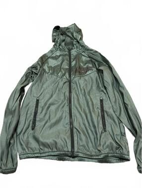 Nike Boys Windbreaker Jacket XL Green Hooded